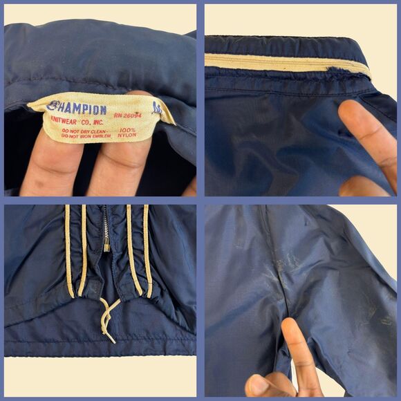 60s/70s Champion windbreaker, University of Akron size M vintage zip up jacket - Picture 5 of 8